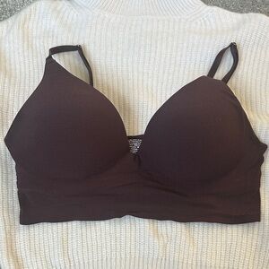 PINK Victoria's Secret Wireless Padded Bralette in Dark Brown